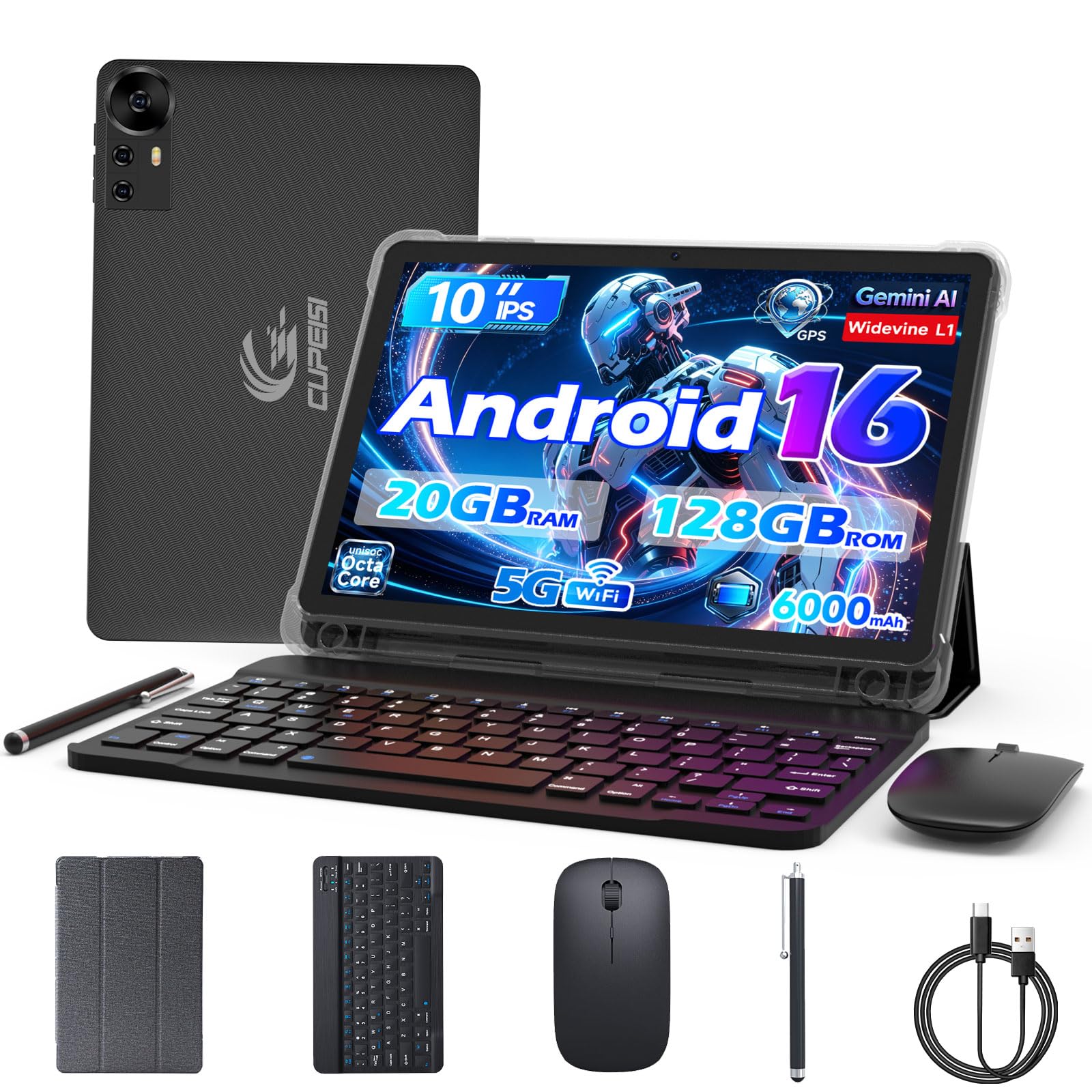 10.1インチ Android16タブレット 128GB/20GB +2TB Amazon.com : CUPEISI Android 16 Tablet 10 Inch, 20GB RAM+128GB ROM